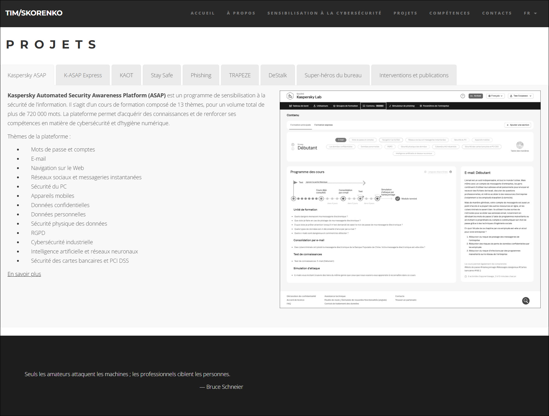 Site de Tim Skorenko (cybersécurité)